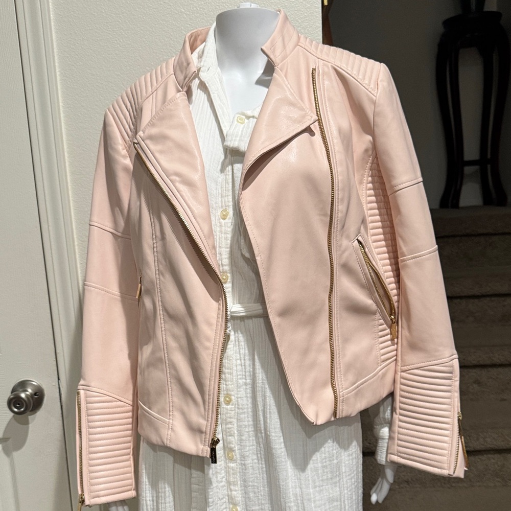 Calvin Klein Light Pink Leather Jacket